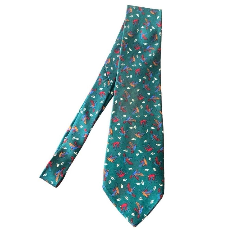 Pre Owned Men’s Sheaf & Caber Tie Neck Tie Necktie Silk From Italy Birds FLying